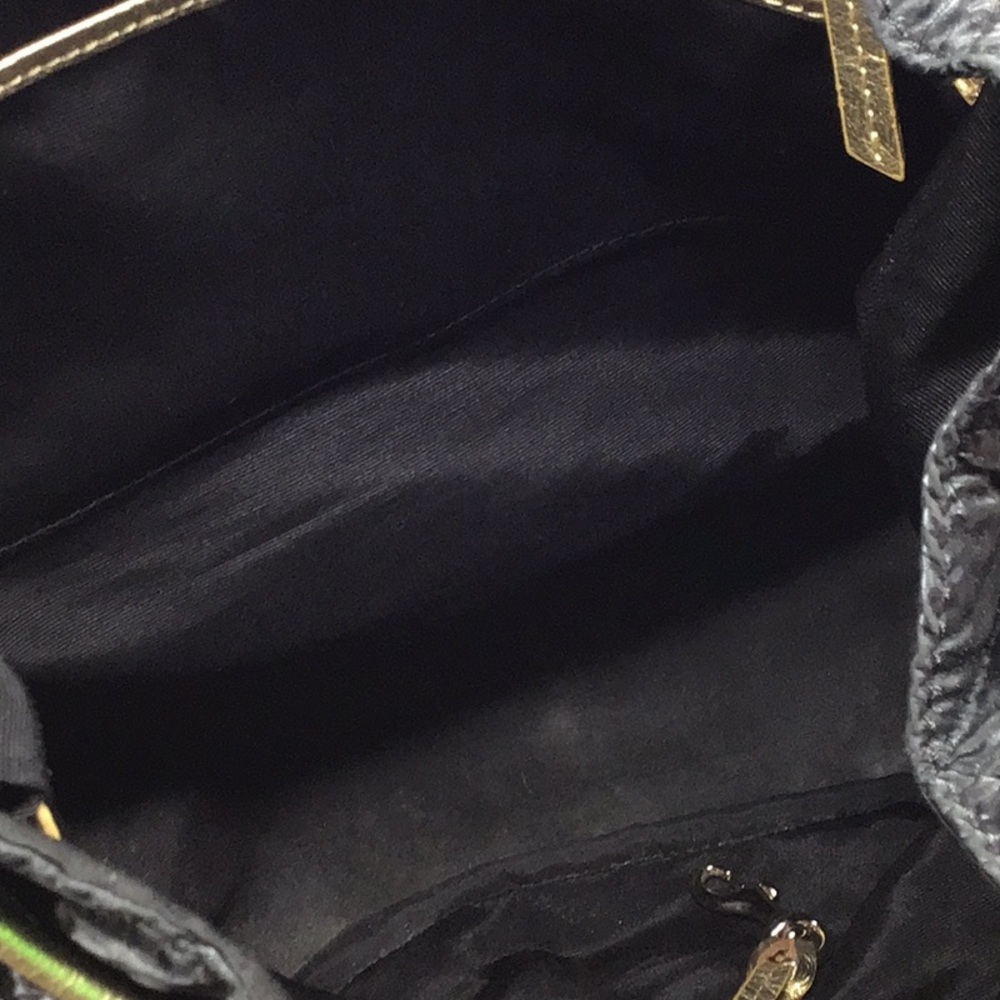 Dooney & Burke Quilted Black Gold Backpack - Picture 15 of 16